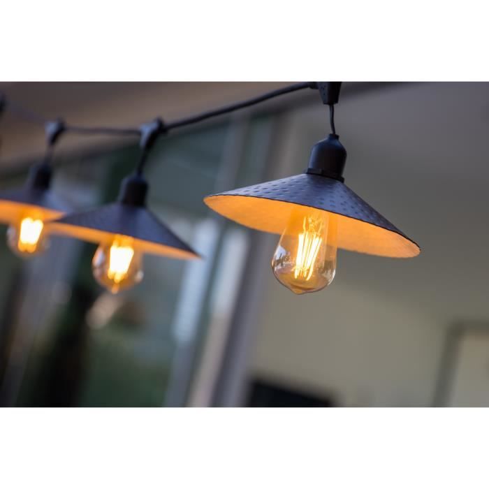Guirlande décorative vintage - LUMISKY - 10 ampoules à filament sur secteur 7m