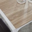 TEXAS Table à manger de 6 à 8 personnes style industriel décor chêne + pieds en métal blanc laqué - L 160 x l 80 cm-3