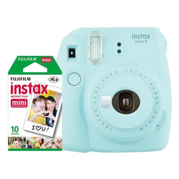 Fujifilm Instax Mini 9 Bleu Givré + 10 Pellicules couleurs Cdiscount Appareil Photo