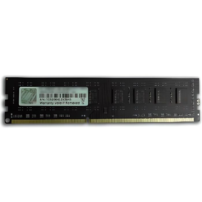 Vente Memoire PC G.SKILL RAM PC3-12800 / DDR3 1600 Mhz - F3-1600C11S-8GNT - DDR3 Value Series - NT pas cher