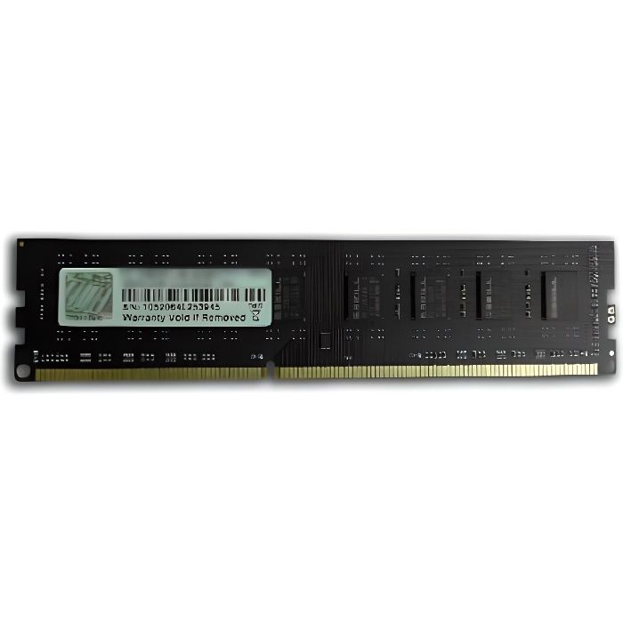 Vente Memoire PC G.SKILL RAM PC3-12800 / DDR3 1600 Mhz - F3-1600C11S-8GNT - DDR3 Value Series - NT pas cher Vente Memoire PC G.SKILL RAM PC3-12800 / DDR3 1600 Mhz - F3-1600C11S-8GNT - DDR3 Value Series - NT pas cher
