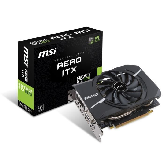 MSI Carte graphique GeForce® GTX 1070 AERO ITX 8G OC - 8Go - GDDR5 - Msi