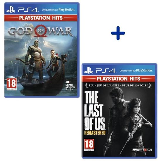 Pack 2 Jeux PS4 PlayStation Hits : The Last Of Us Remastered + God of War