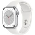 Apple Watch Series 8 GPS - 41mm - Boîtier Silver Aluminium - Bracelet White Sport Band - Regular-0