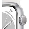 Apple Watch Series 8 GPS - 41mm - Boîtier Silver Aluminium - Bracelet White Sport Band - Regular-2