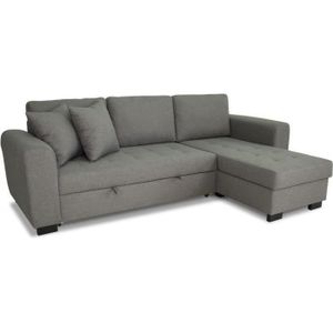 Canapé D'angle Modulable 5 Places En Velours Côtelé Vert - Fabriqué En