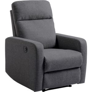 Rick Fauteuil De Relaxation Manuel Tissu Gris Classique