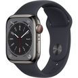 Apple Watch Series 8 GPS + Cellular - 41mm - Boîtier Graphite Stainless Steel - Bracelet Midnight Sport Band - Regular-0