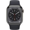 Apple Watch Series 8 GPS + Cellular - 41mm - Boîtier Graphite Stainless Steel - Bracelet Midnight Sport Band - Regular-1