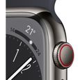 Apple Watch Series 8 GPS + Cellular - 41mm - Boîtier Graphite Stainless Steel - Bracelet Midnight Sport Band - Regular-2