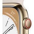 Apple Watch Series 8 GPS + Cellular - 45mm - Boîtier Gold Stainless Steel - Bracelet Starlight Sport Band - Regular-2