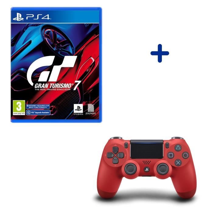 Pack PlayStation : Gran Turismo 7 PS4 + Manette DualShock Rouge/red