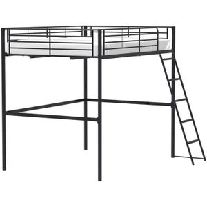Lit mezzanine 2 places metal gris