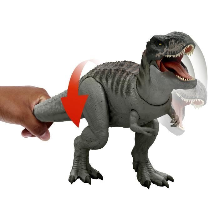 Mattel Jurassic World : Renaissance, Nasutoceratops dinosaure articulé, jouet avec morsure commandée à partir de la queue, attaque dans toutes les directions, rugissement féroce, JGC81 Mattel Jurassic World : Renaissance, Nasutoceratops dinosaure articulé, jouet avec morsure commandée à partir de la queue, attaque dans toutes les directions, rugissement féroce, JGC81