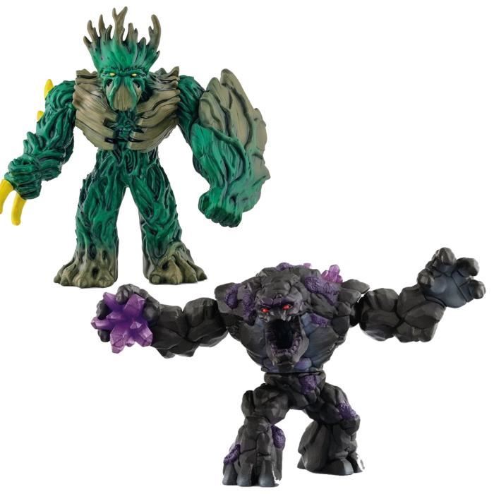 lot de 2 figurines eldrador creatures -seigneur de la jungle et monstre des ténèbres - schleich