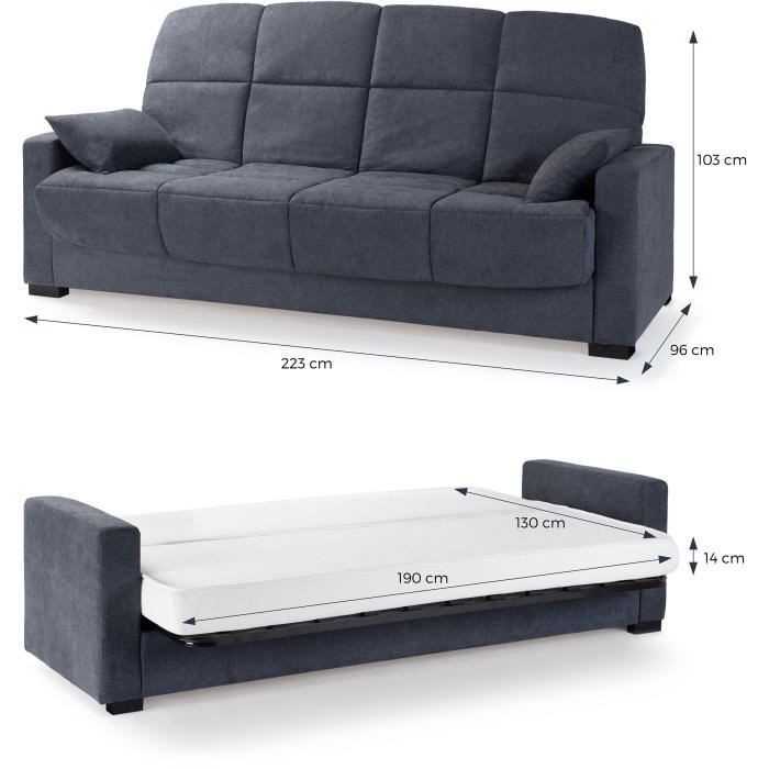 Canapé 3 Places Gris Maison De Famille – Tissu, Longueur 217 Cm, Occasion