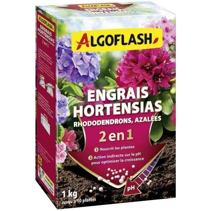 Engrais Hortensias, Rhododendrons et Azalées - ALGOFLASH NATURASOL - Spécial pH - 1 kg