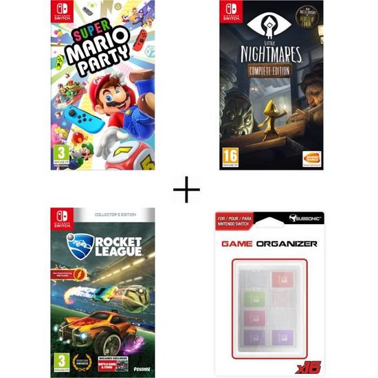 Pack 3 jeux Switch : Super Mario Party + Little Nightmares + Rocket League