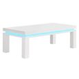 FLASH Table basse avec LED bleu 120x60 cm - Laqué blanc brillant-0