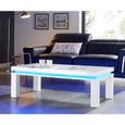 FLASH Table basse avec LED bleu 120x60 cm - Laqué blanc brillant-1