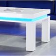 FLASH Table basse avec LED bleu 120x60 cm - Laqué blanc brillant-2