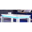 FLASH Table basse avec LED bleu 120x60 cm - Laqué blanc brillant-3