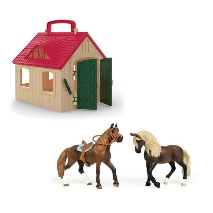 Coffret Ferme Transportable + Mes Premiers chevaux Paso Péru Schleich Farm World dès 5 ans