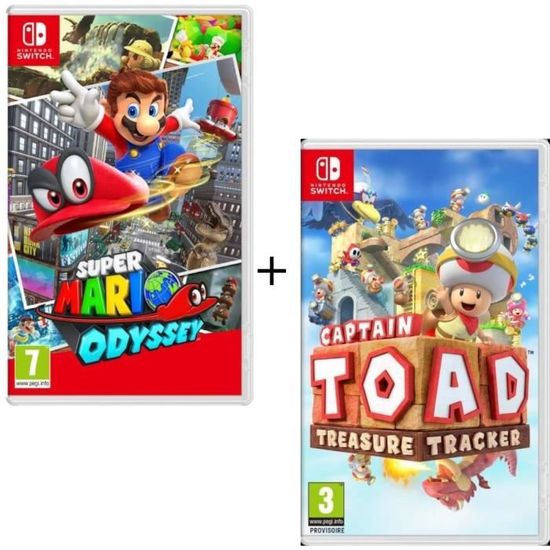 Pack 2 jeux Switch : Captain Toad Treasure Tracker + Super Mario Odyssey