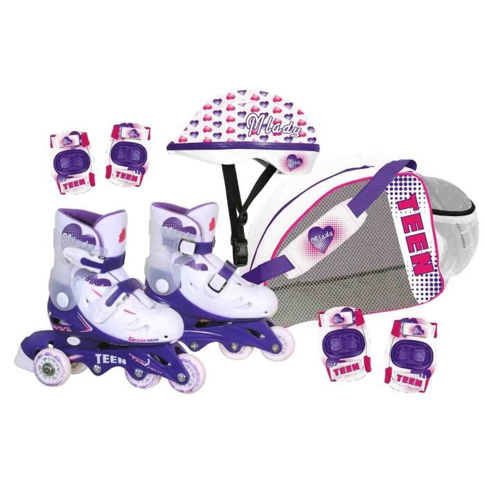Cdts Roller Inline Avec Protection Reglable Du 29 Au 33 Evolutif Fille Cdiscount Jeux Jouets