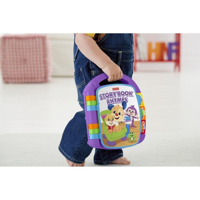 Fisher-Price Livre Interactif Comptines Du Singe Violet - Effets Sonores Et Lumineux Pour Bébé Dès 6 Mois, Version Française