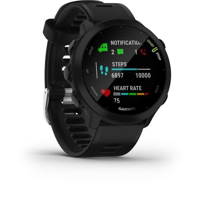 Montre GPS connectée sport - GARMIN - Forerunner 55 - Ecran 1 04” - Noir