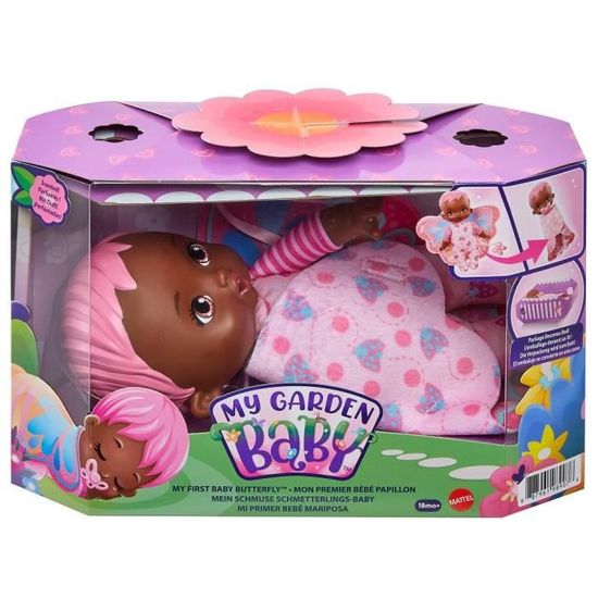 My Garden Baby Mon Premier Bebe Papillon Rose 23 Cm Corps Souple Avec Ailes En Peluche Poupee Poupon Des 18 Mois Cdiscount Jeux Jouets