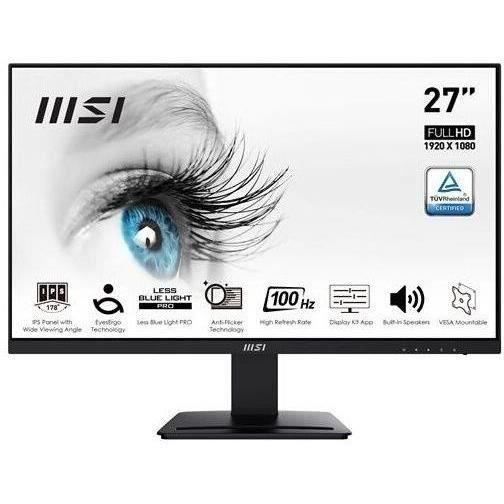 Ecran PC - Msi - 27 - Fhd - 100Hz - Dalle Ips - 1Ms - Pro Mp273A