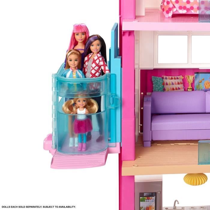 Barbie - La Maison Malibu - Maison de Poupées 6 Pièces à 2 étages - Plus de  25 accessoires - Dès 3 ans - Cdiscount Jeux - Jouets