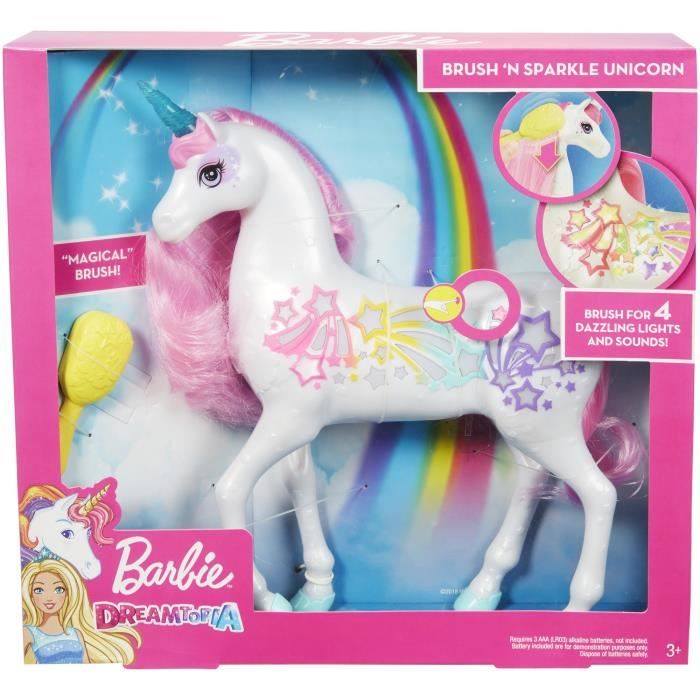 BARBIE DREAMTOPIA Licorne Blanche Cheval Purple queue et crinière jouet 10  in. -  France