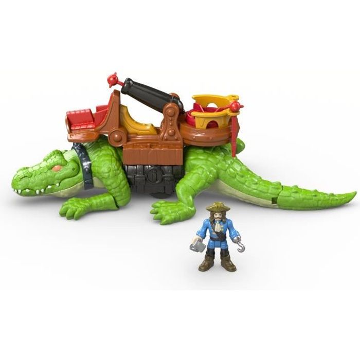 figurine fisher-price imaginext crocodile et capitaine crochet pour enfants de 3 ans et plus