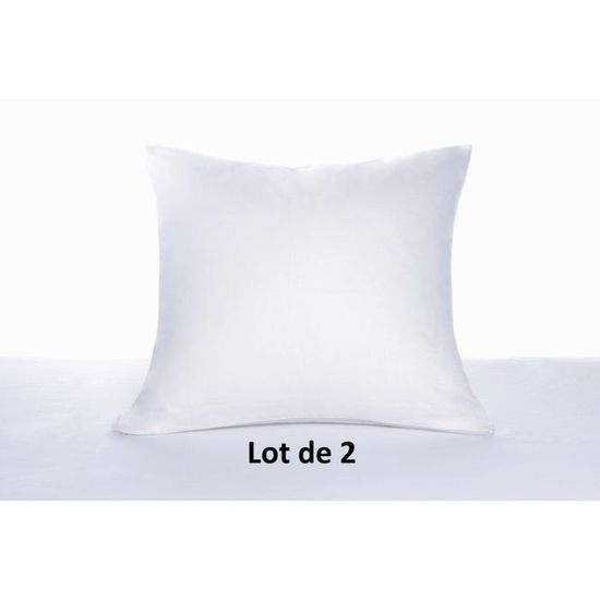 Lot de 2 protège oreillers jersey 100% coton - Blanc - 50 x 70 cm Lot de 2 protège oreillers jersey 100% coton - Blanc - 50 x 70 cm