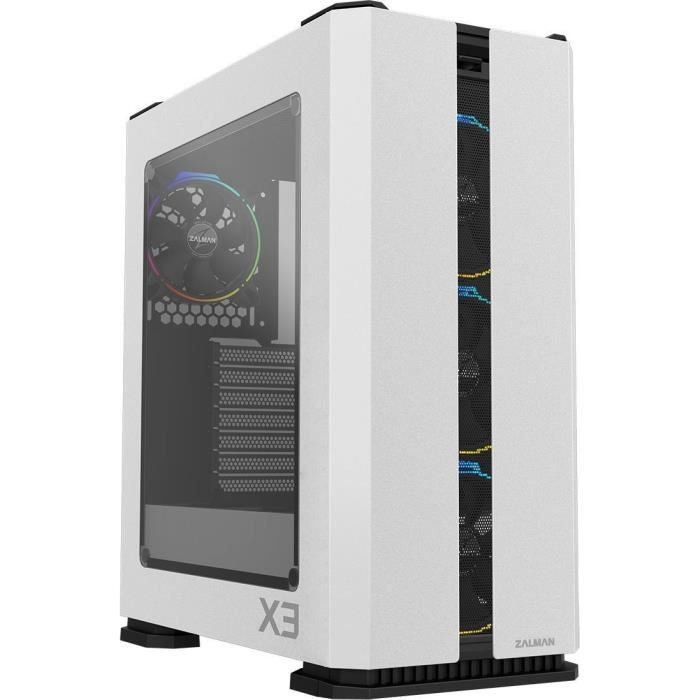 ZALMAN BOITIER PC X3 - Moyen Tour - RGB - Blanc - Verre trempé - Format ATX  (X3WH) - Cdiscount Informatique