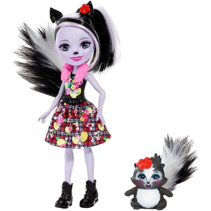 Poupée Sage Moufette 15 cm et Caper - ENCHANTIMALS - Age 8+ - Noir - Mixte  - Cdiscount Jeux - Jouets