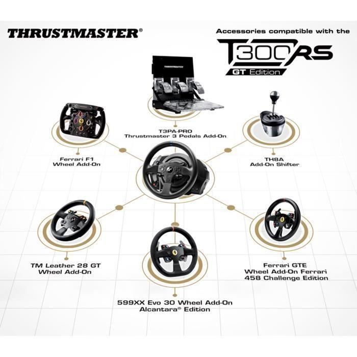 Thrustmaster Volant T300RS GT Edition - PC/PS3/PS4/PS5 + Thrustmaster  Levier de vitesse TH8A SHIFTER ADD-ON - PC / PS4/ Xbox ONE - Cdiscount  Informatique