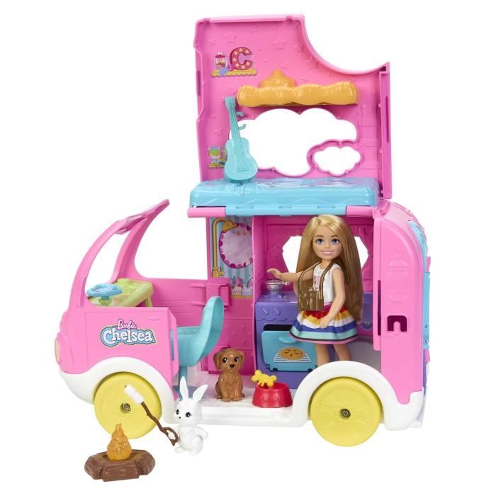 Barbie-Camping-Car 2 en 1 de Chelsea-Coffret