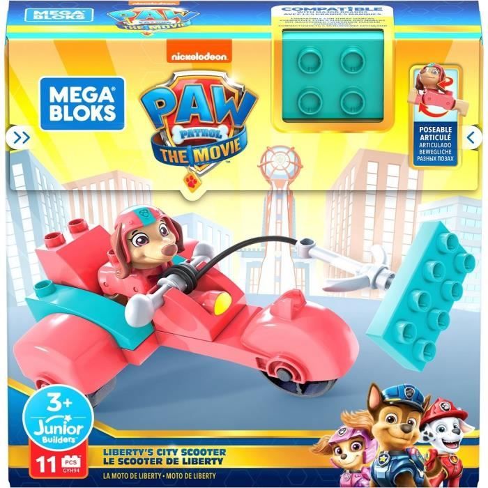 mega bloks - scooter de liberty pat' patrouille - briques de construction - dès 3 ans