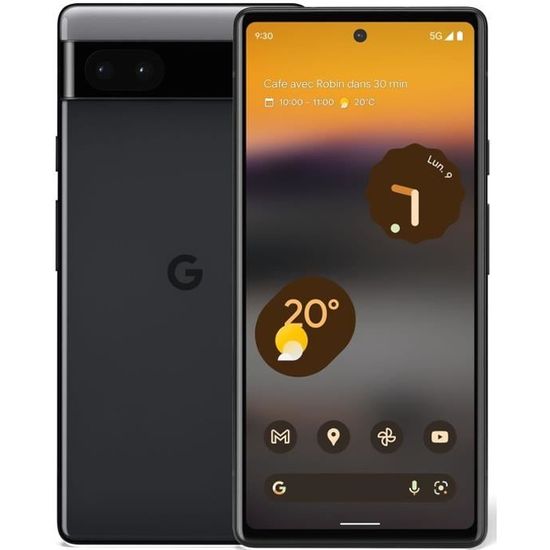 Smartphone 5G Google Pixel 6a - Charbon - 128 Go - Caméra 12 Mpx - Résistant à l'eau et à la poussière