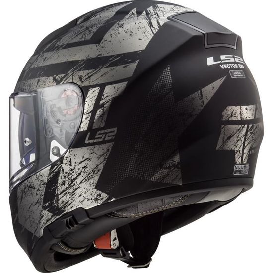 LS2 Casque moto intégral Vector Hunter + Cagoule - Noir mat et gris -  Cdiscount Auto