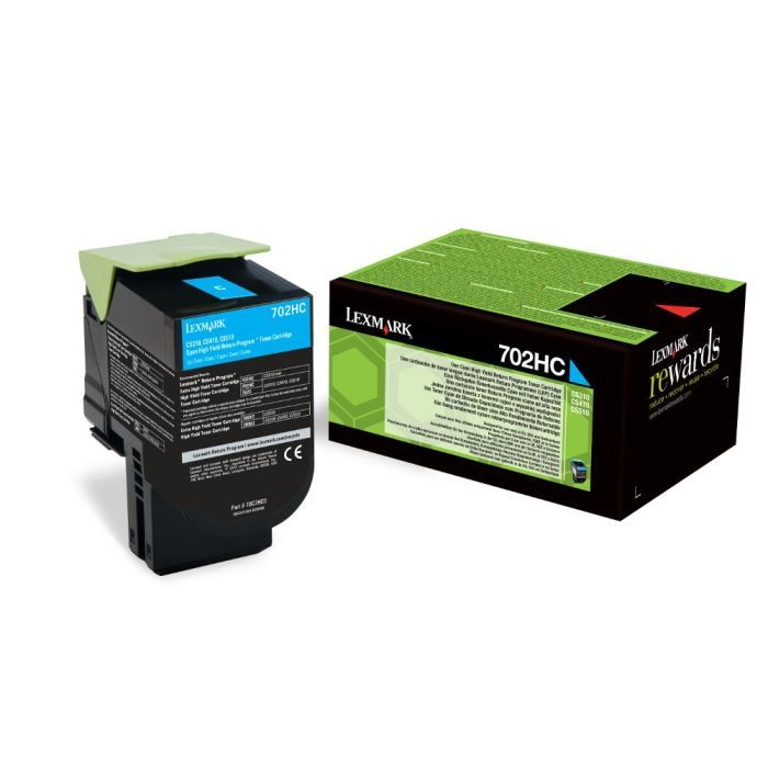 LEXMARK Cartouche de toner 702HC – Haute Capacité 3.000 pages – Pack de 1 – Cyan