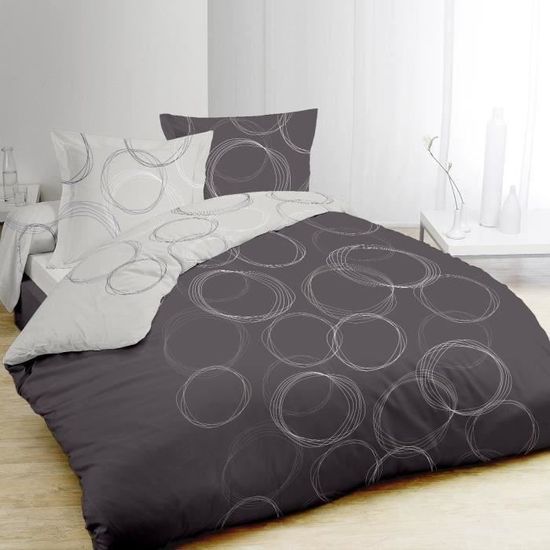 Vision Lenny Bettwäsche Aus Baumwollflanell - 240x220 Cm + 2 Kissenbezüge, Taupe, Weich & Wärmend