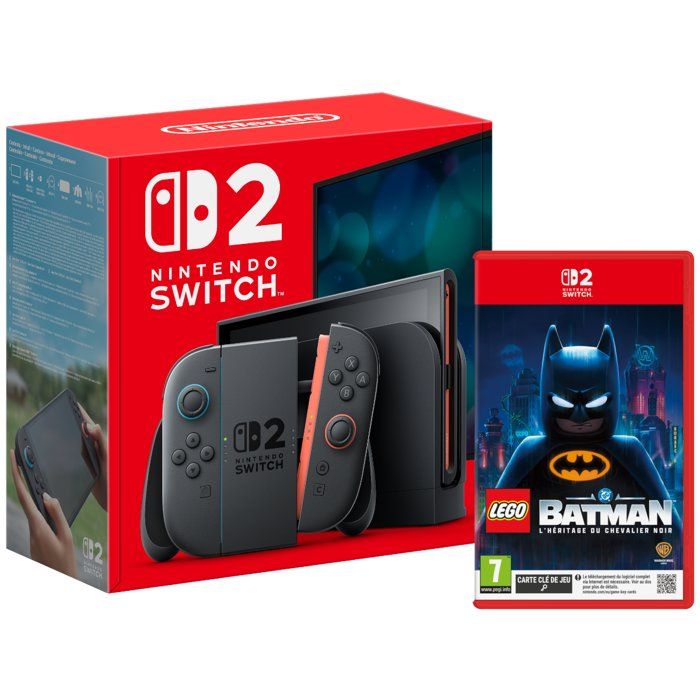 Pack Nintendo : Console Nintendo Switch 2 (Batterie remplaçable) + LEGO Batman: LHéritage du Chevalier Noir