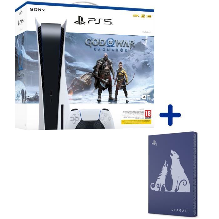 Pack PS5 Standard : Console PS5 Standard + God of War : Ragnarök (Code de  téléchargement) + Disque Dur Externe GoW : Ragnarök - 2To - Cdiscount Jeux  vidéo