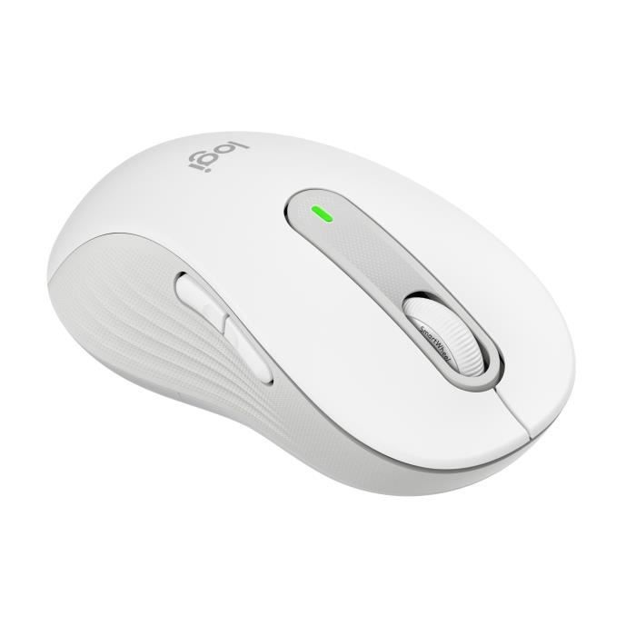 Souris Sans Fil Logitech Signature M650 L - Gauche - Pour Mains Larges, Silencieuse, Bluetooth, Boutons Programmables - Blanche