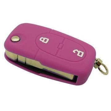Coque Silicone Pour Clé Peugeot/Citroën - Protection Souple Noir-rouge - Modèles 206, 308, C3, C4...